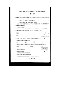 2015贵州六盘水中考数学试卷(扫描版-含答案)