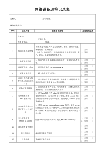 网络设备巡检记录