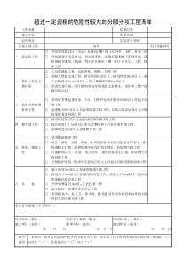 超过一定规模的危险性较大的分部分项工程清单