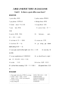 人教版七年级英语下册第八单元知识点总结归纳