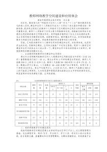 教师网络教学空间建设和应用体会