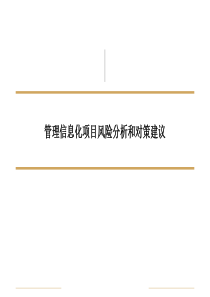 管理信息化项目风险分析和对策建议