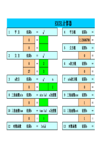 EXCEL计算器与常用面积、体积计算公式