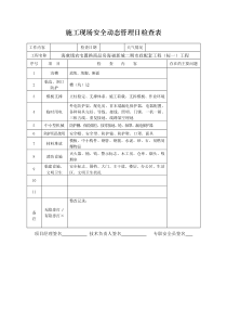 施工现场安全动态管理日检查表