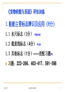 1.船舶水尺标志及载重线标志识读