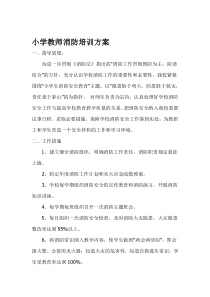 小学教师消防培训方案