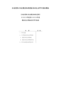 社会团体社会服务机构慈善活动支出审计报告模板