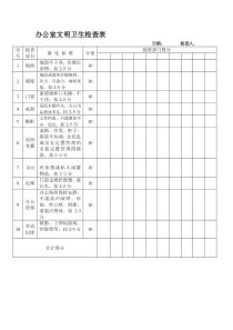 办公室文明卫生检查表