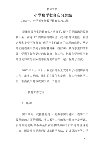 小学数学教育实习总结