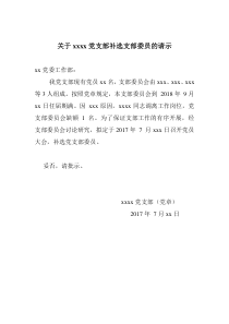 补选支部委员的请示