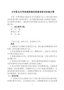 2019年乡村医生实践基地培训实施方案