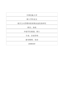 航空公司营销风险系统动态仿真研究