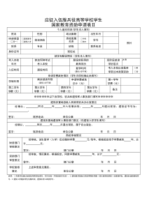 应征入伍服兵役高等学校学生国家教育资助申请表Ⅱ