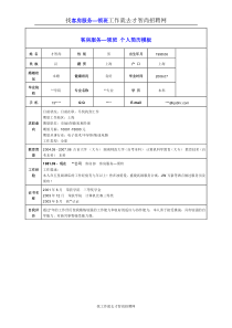 客房服务—领班个人简历模板