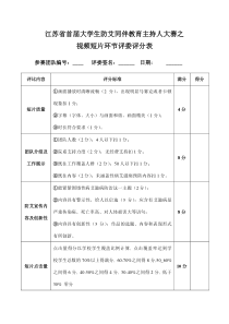 视频短片评分表