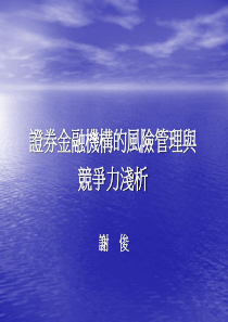 证券金融机构的风险管理与竞争力浅析(1)