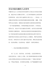 诉讼风险问题的几点思考(doc16)(1)