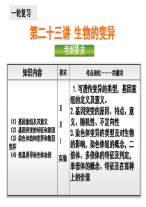 第23讲生物的变异(一轮复习)