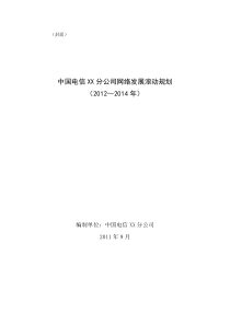 中国电信XX分公司网络发展滚动规划(XXXX至XXXX年)v2