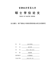 财产保险公司财务管理风险分析及对策研究