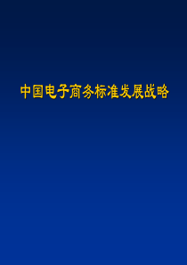 中国电子商务标准发展战略