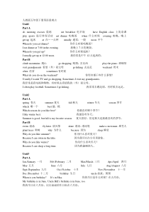 人教版五年级下册英语重难点