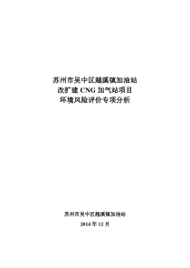 越溪镇加油站环评环境风险评价专项分析