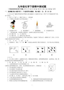 初中化学人教版九年级下册期中测试题附答案详解2