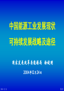 中国能源工业发展现状可持续发展战略及途径（推荐PPT117）