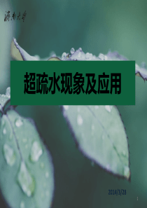 超疏水现象及应用