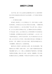 出纳实习个人工作总结