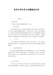 农村中学生学习问题现状分析文档