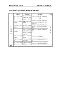 中型房地产企业战略发展部部长考核指标