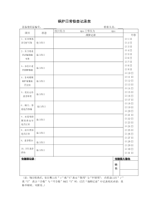 锅炉日常检查记录表