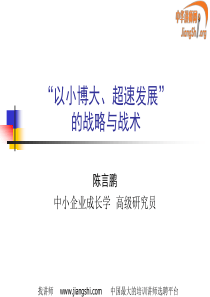 中小企业快速发展战略战术(陈言鹏)