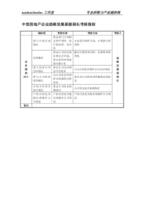 中型房地产企业战略发展部副部长考核指标