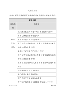 附录E-1 风险检查表1