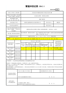 管道冲洗记录 (表式二)GD3010238