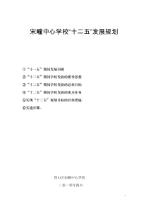 中心学校“十二五”发展规划