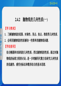 《步步高 学案导学设计》2013-2014学年 高中数学 人教B版选修2-1精要课件 抛物线的几何性