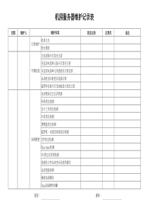 机房及服务器维护记录表