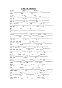 人教版七年级上册单词默写表