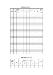 项目风险管理可用表格