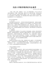 浅谈小学数学教师的专业素养