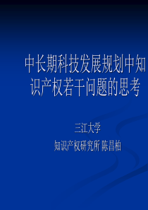 中长期科技发展规划中知识产权若干问题的思考