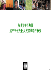 为世界银行集团建立气候变化及发展战略性框架