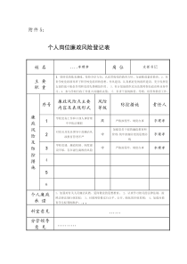 学校个人岗位廉政风险登记表