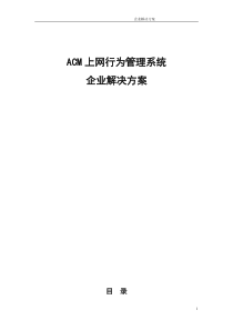 ACM上网行为管理系统企业解决方案