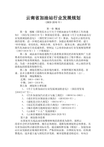 云南省加油站行业发展规划(1)