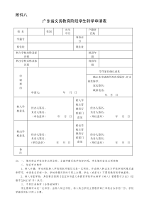 广东省义务教育阶段学生转学申请表